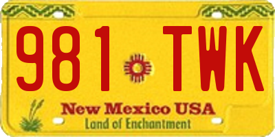 NM license plate 981TWK