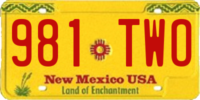 NM license plate 981TWO