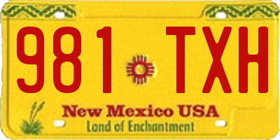 NM license plate 981TXH
