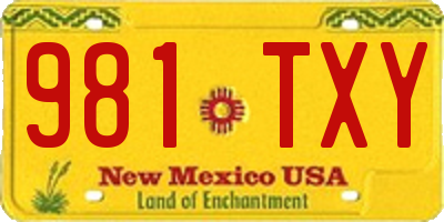 NM license plate 981TXY