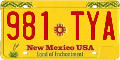 NM license plate 981TYA