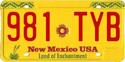 NM license plate 981TYB