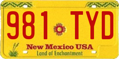 NM license plate 981TYD