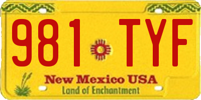 NM license plate 981TYF