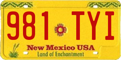 NM license plate 981TYI