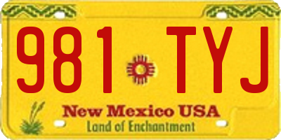 NM license plate 981TYJ