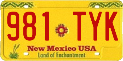 NM license plate 981TYK