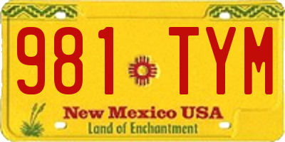 NM license plate 981TYM