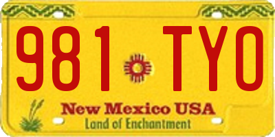 NM license plate 981TYO