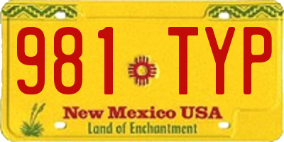 NM license plate 981TYP