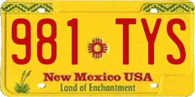 NM license plate 981TYS