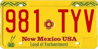 NM license plate 981TYV