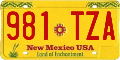 NM license plate 981TZA