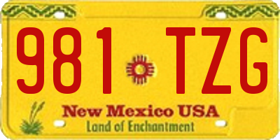 NM license plate 981TZG