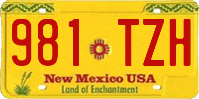 NM license plate 981TZH