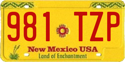 NM license plate 981TZP