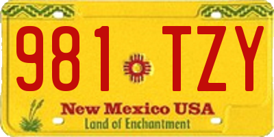 NM license plate 981TZY