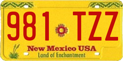 NM license plate 981TZZ