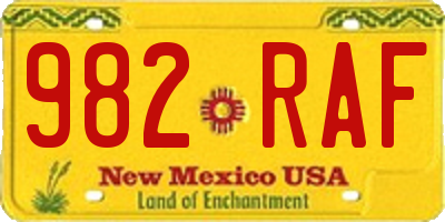 NM license plate 982RAF