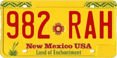 NM license plate 982RAH