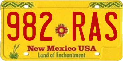 NM license plate 982RAS