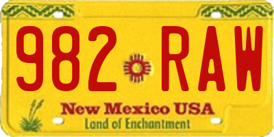 NM license plate 982RAW