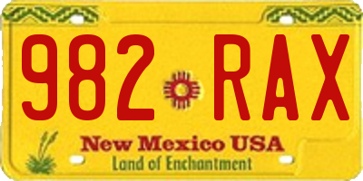 NM license plate 982RAX