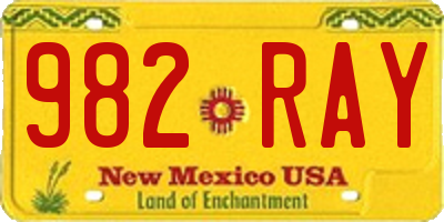 NM license plate 982RAY