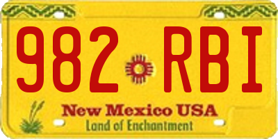 NM license plate 982RBI