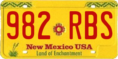 NM license plate 982RBS