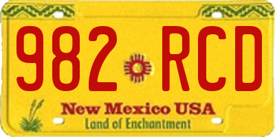 NM license plate 982RCD