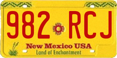 NM license plate 982RCJ