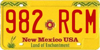 NM license plate 982RCM