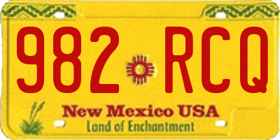 NM license plate 982RCQ