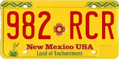 NM license plate 982RCR
