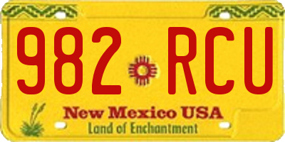 NM license plate 982RCU