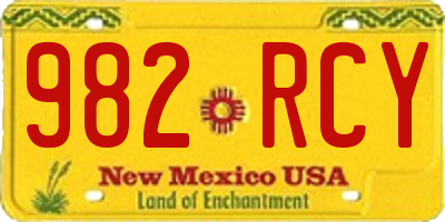 NM license plate 982RCY