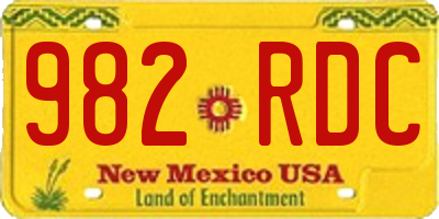 NM license plate 982RDC