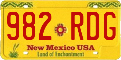 NM license plate 982RDG