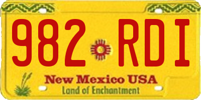 NM license plate 982RDI