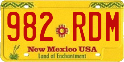 NM license plate 982RDM