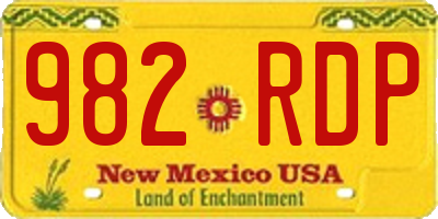 NM license plate 982RDP