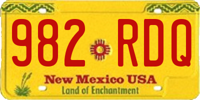 NM license plate 982RDQ