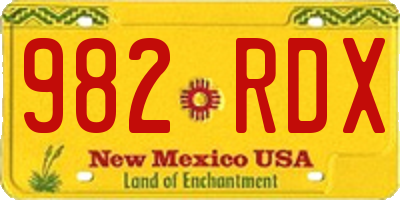 NM license plate 982RDX