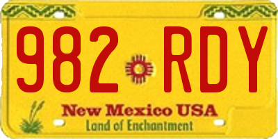 NM license plate 982RDY