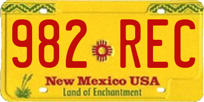 NM license plate 982REC