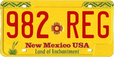 NM license plate 982REG