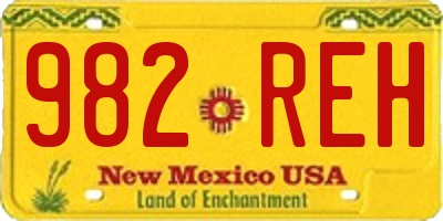NM license plate 982REH