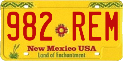 NM license plate 982REM