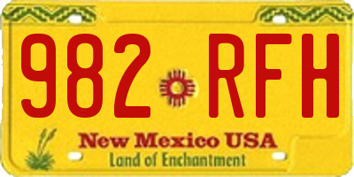 NM license plate 982RFH